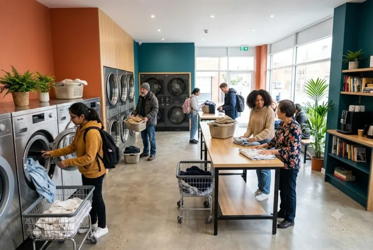 Laundrette in Loughborough: A Complete Guide to Modern Laundry Services Customers using modern laundrette facilities in Loughborough UK