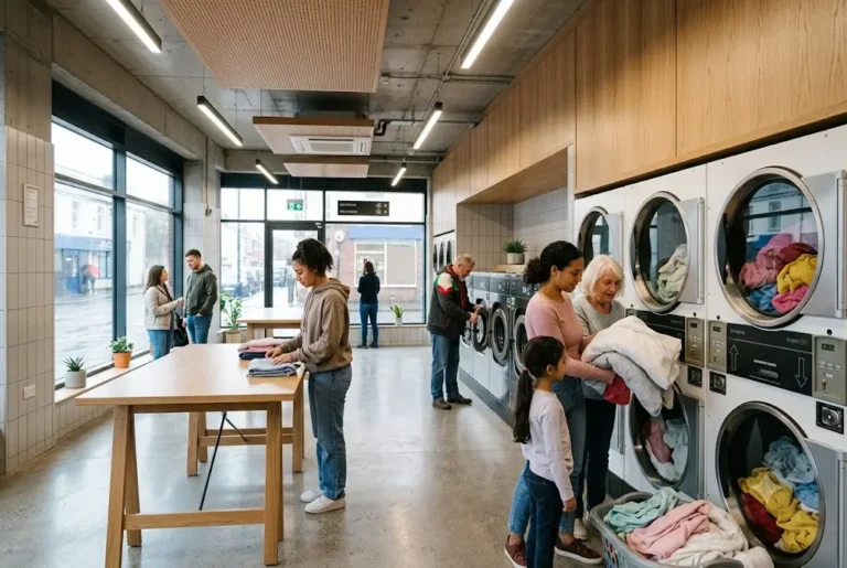 Laundrette Newport Gwent: Why Modern Laundrettes Are Essential for Homes and Businesses Modern laundrette facility in Newport Gwent with customers using commercial laundry equipment