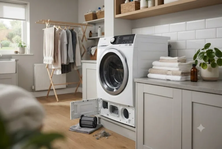Laundry Machine Lint Trap: How to Clean It Properly Laundry machine lint trap being cleaned during washing machine maintenance