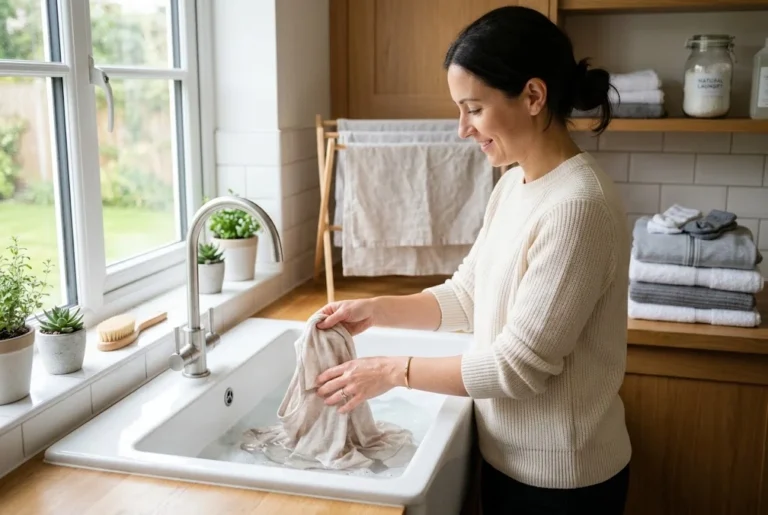 how to hand wash clothes in a clean household sink
